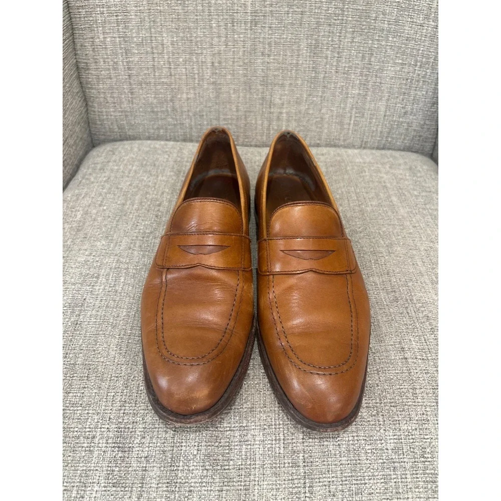 Allen Edmonds Lake Forest Tan Leather Penny Loafers Mens Dress Shoes 10337 8D